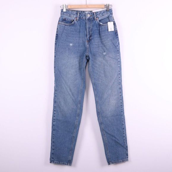 BDG Ripped High Rise Mom Blue Jeans - Picture 1 of 5
